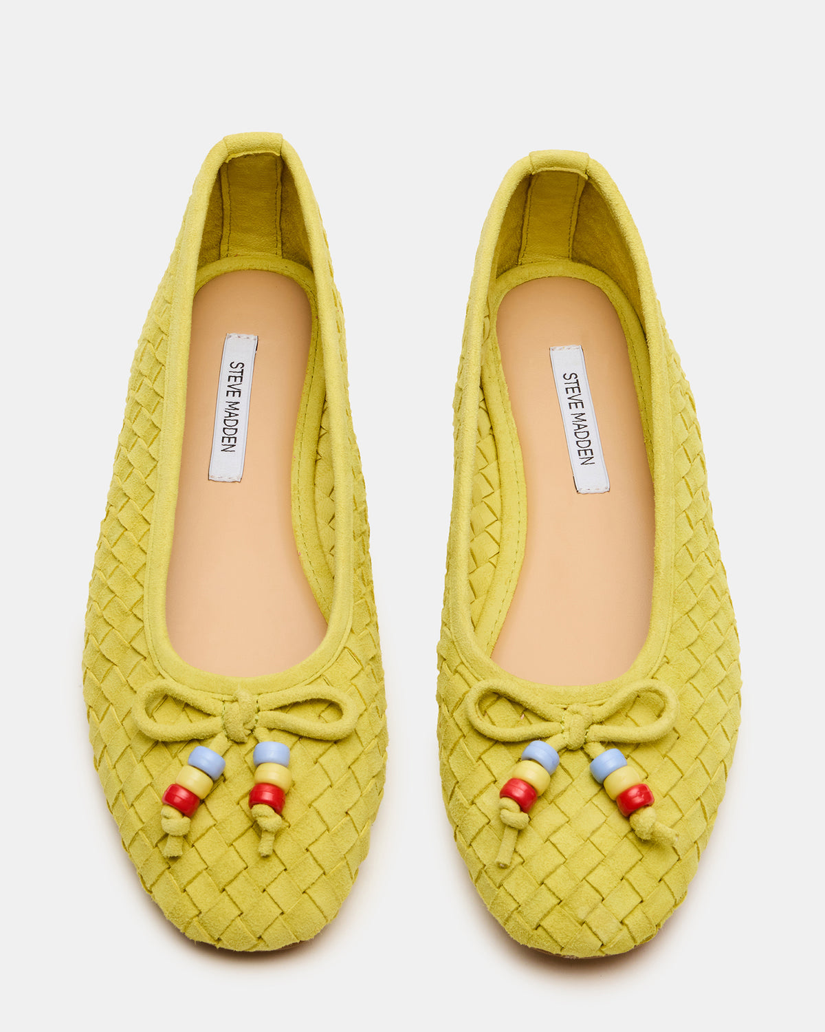 DIVY Lime Leather Woven Bow Ballet Round-Toe Women's Flat - Steve Madden
