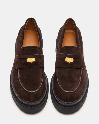 RAFTUS Brown Suede Platform Lug Women's Loafer - Steve Madden