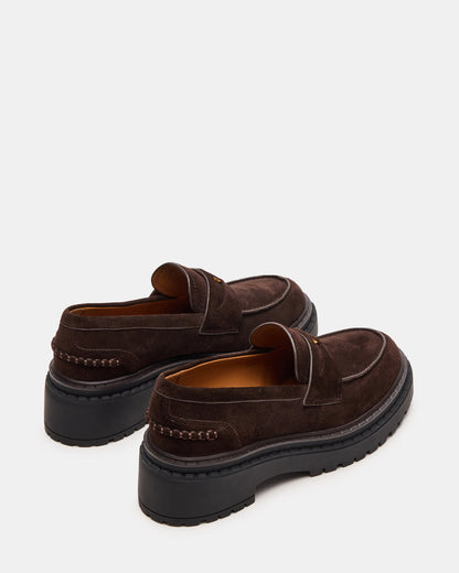 RAFTUS Brown Suede Platform Lug Women's Loafer - Steve Madden