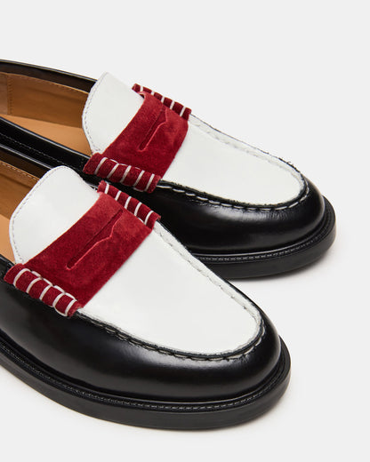 MADISON Black/Red Women's Penny Loafer - Steve Madden