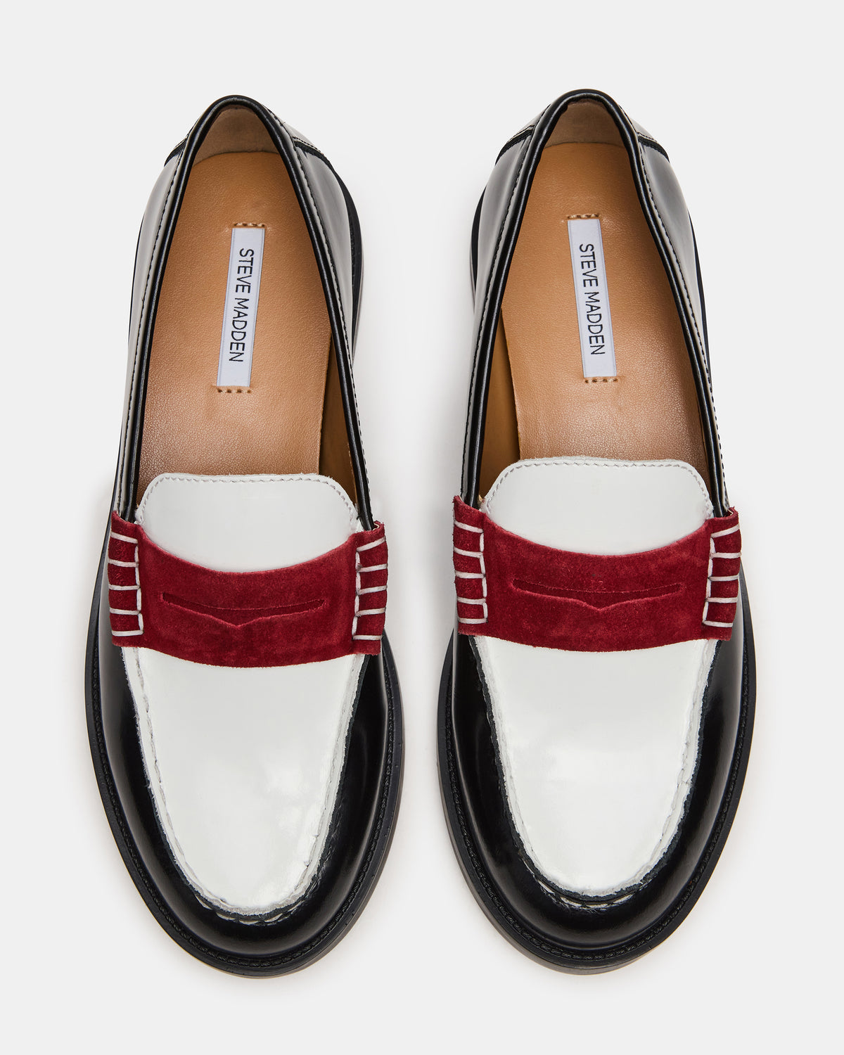 MADISON Black/Red Women's Penny Loafer - Steve Madden