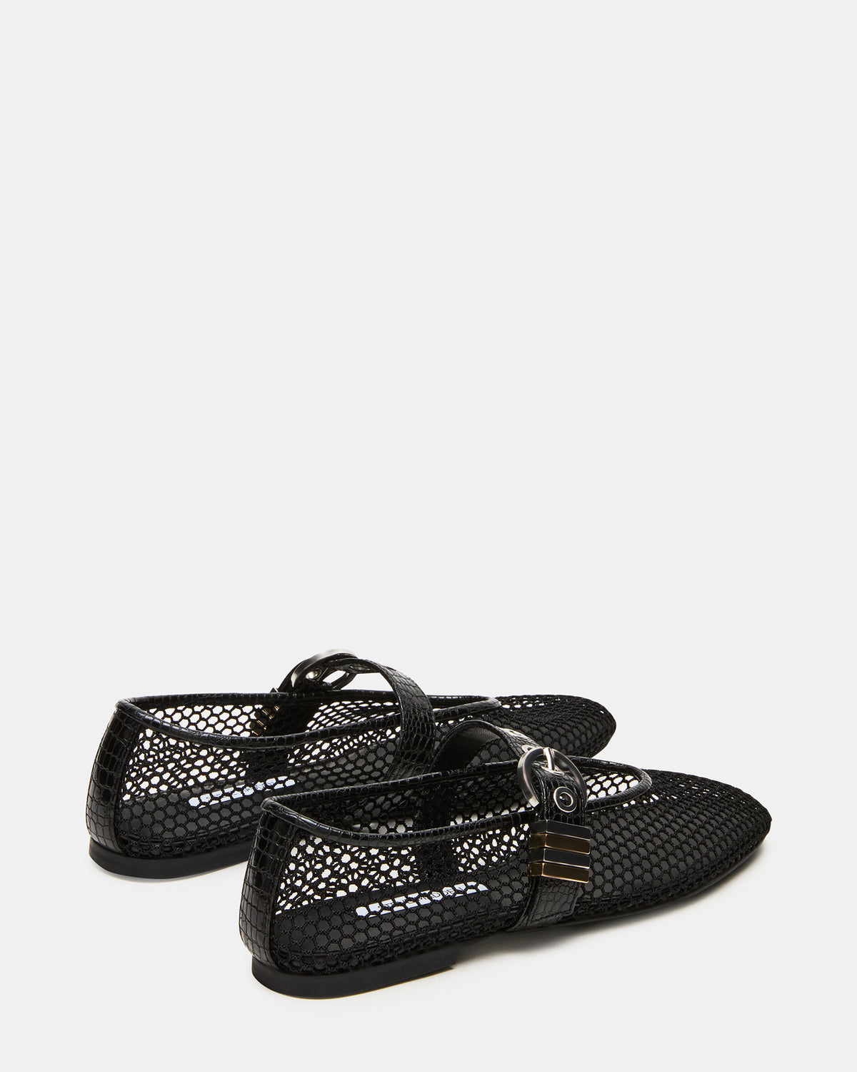 LUCIA Black Mesh Mary Jane Ballet Women's Flat - Steve Madden
