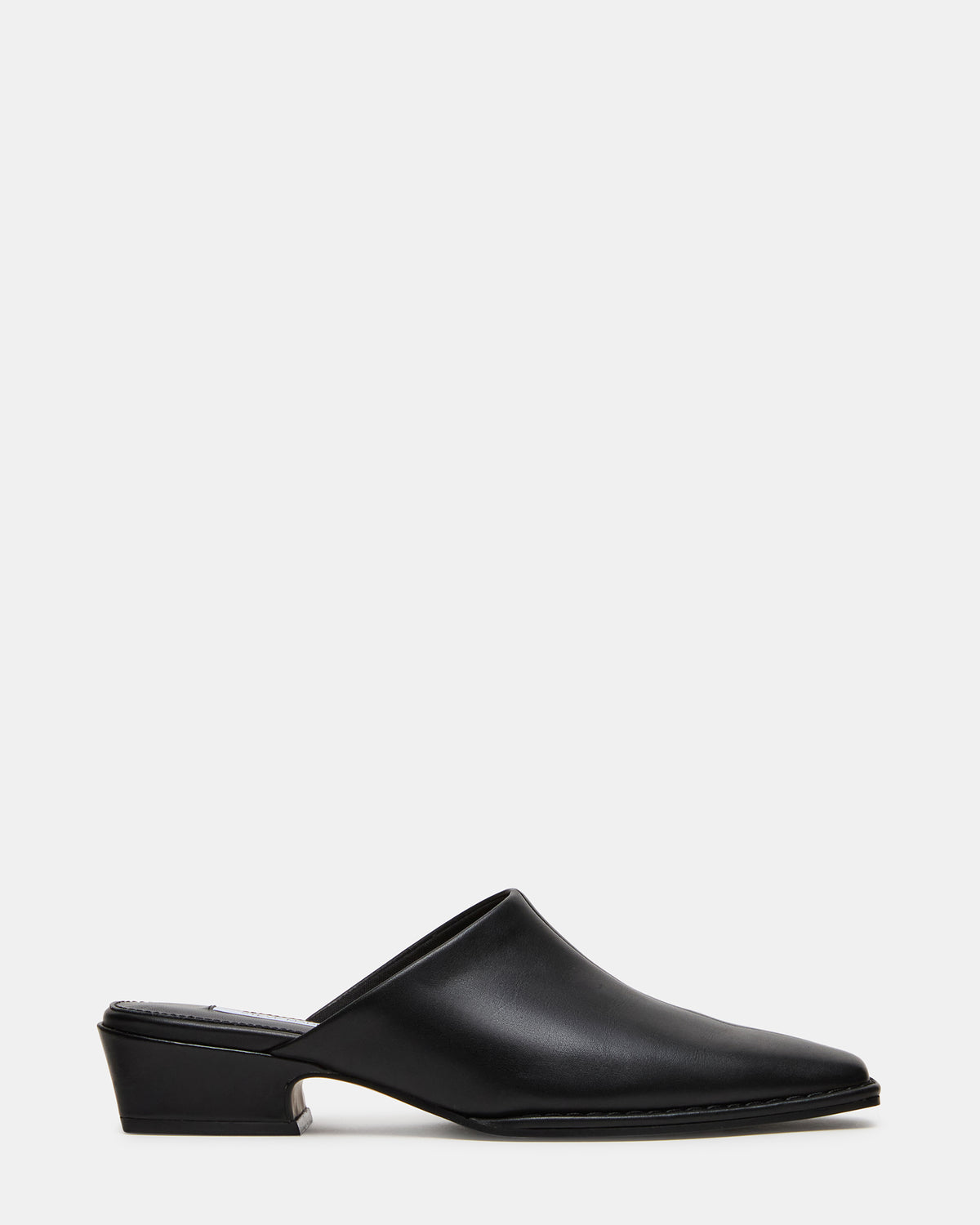 DESSA Black Leather Square-Toe Mule Women's Flat - Steve Madden