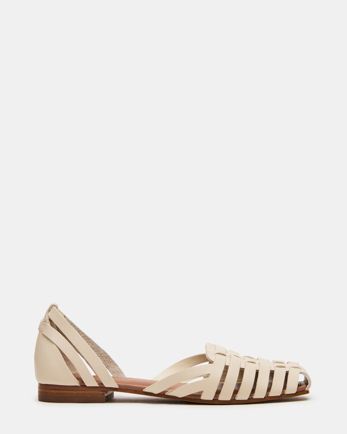 MEDLIN White Leather Square-Toe Fisherman Women's Flat - Steve Madden