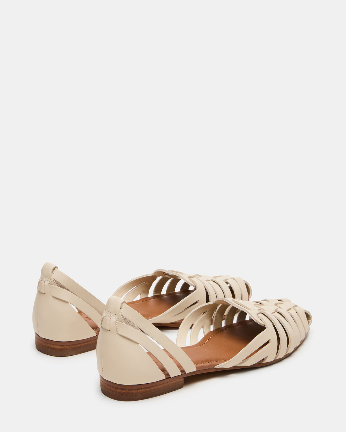 MEDLIN White Leather Square-Toe Fisherman Women's Flat - Steve Madden