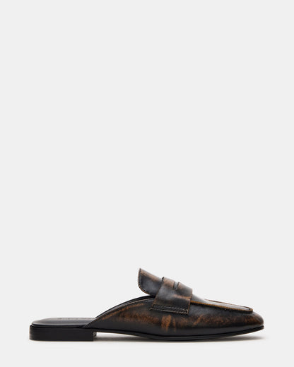 CALEB Brown Distressed Women's Slip-On Mule Flat - Steve Madden