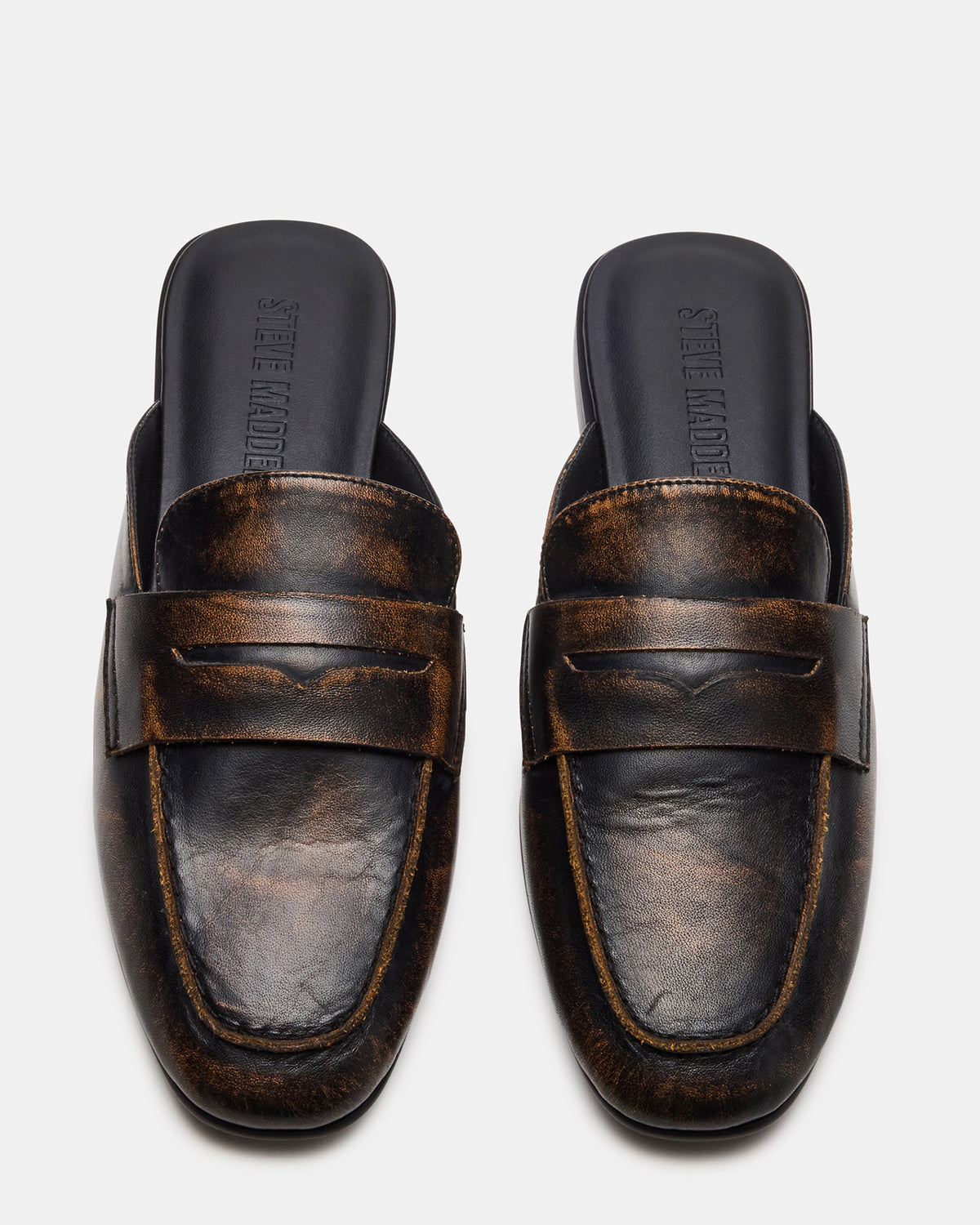 CALEB Brown Distressed Women's Slip-On Mule Flat - Steve Madden