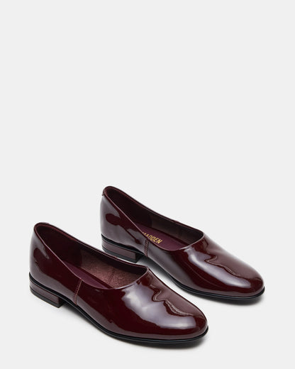 RANDALL Burgundy Patent Ballet Women's Flat - Steve Madden