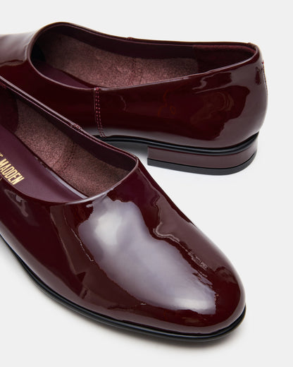 RANDALL Burgundy Patent Ballet Women's Flat - Steve Madden