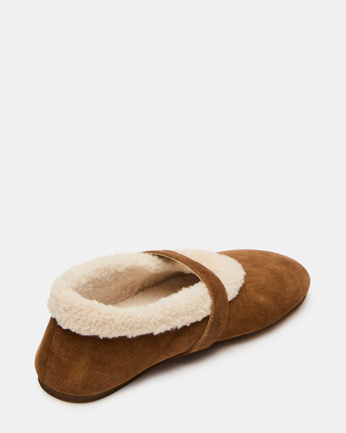 LODGE Chestnut Suede Mary Jane Round-Toe Women's Flat - Steve Madden