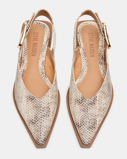 SHAY Snake Pointed-Toe Slingback Ballet Women's Flat - Steve Madden
