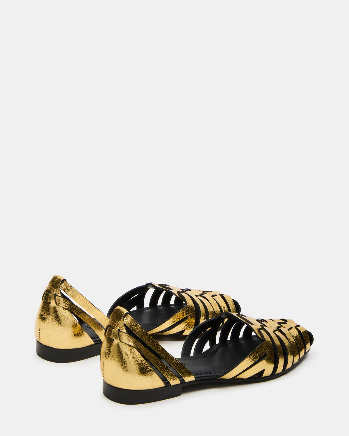 MEDLIN Gold Leather Square-Toe Fisherman Women's Flat - Steve Madden