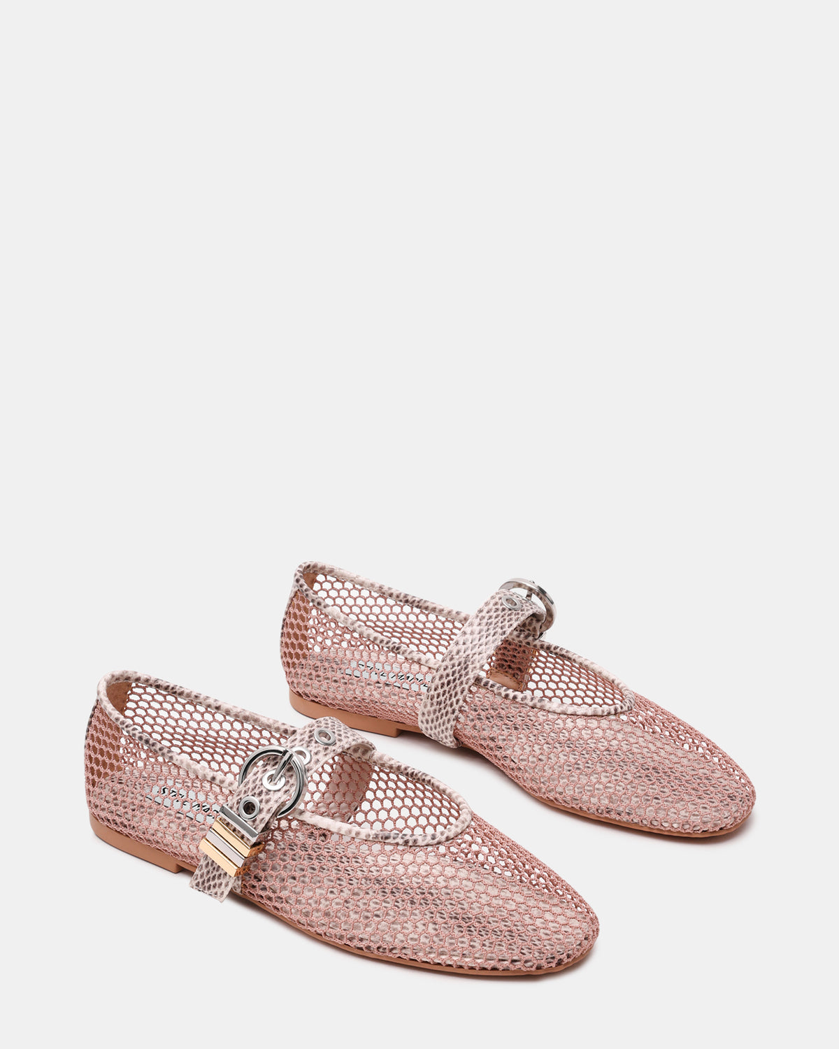 LUCIA Blush Multi Mesh Mary Jane Ballet Women's Flat - Steve Madden