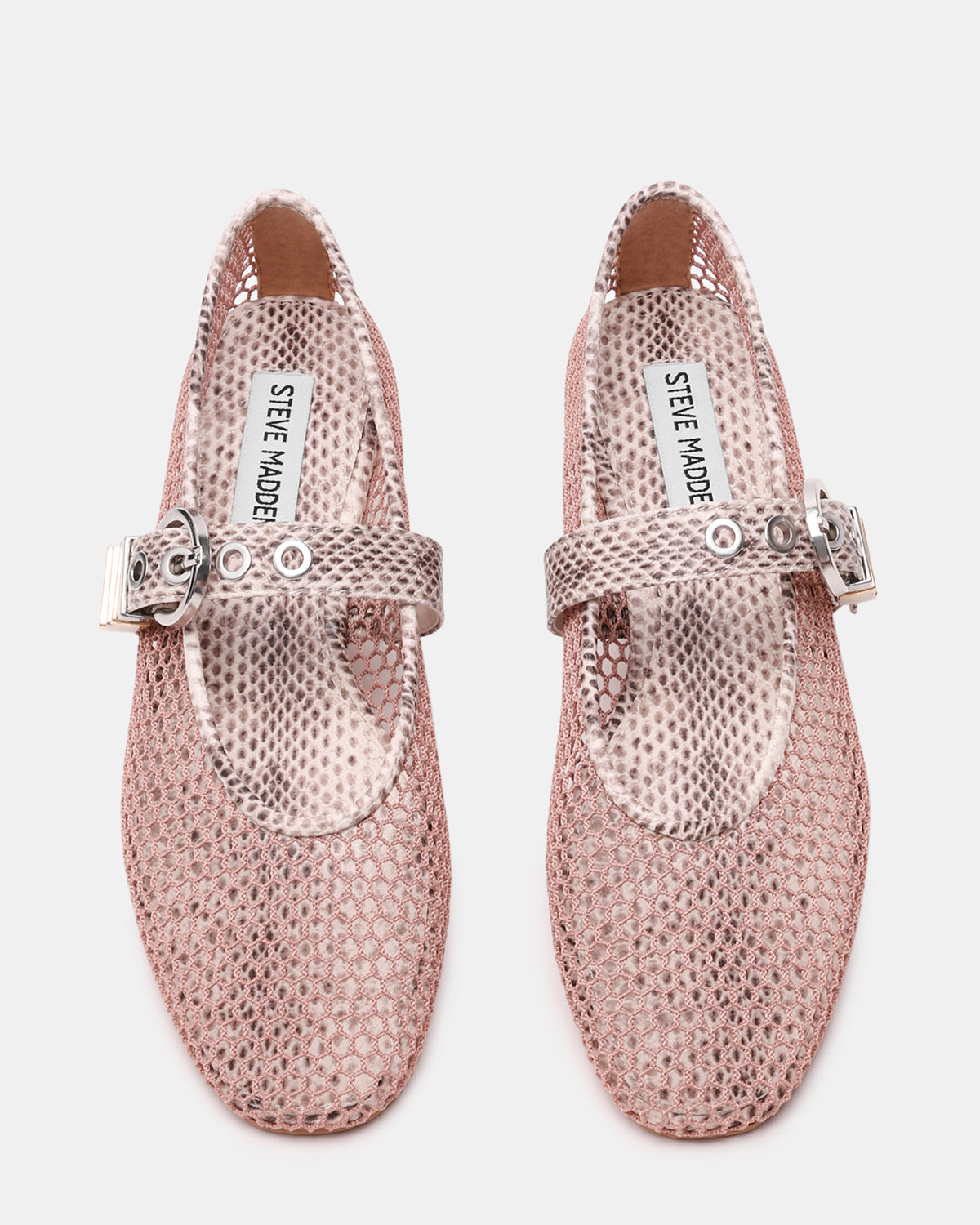 LUCIA Blush Multi Mesh Mary Jane Ballet Women's Flat - Steve Madden