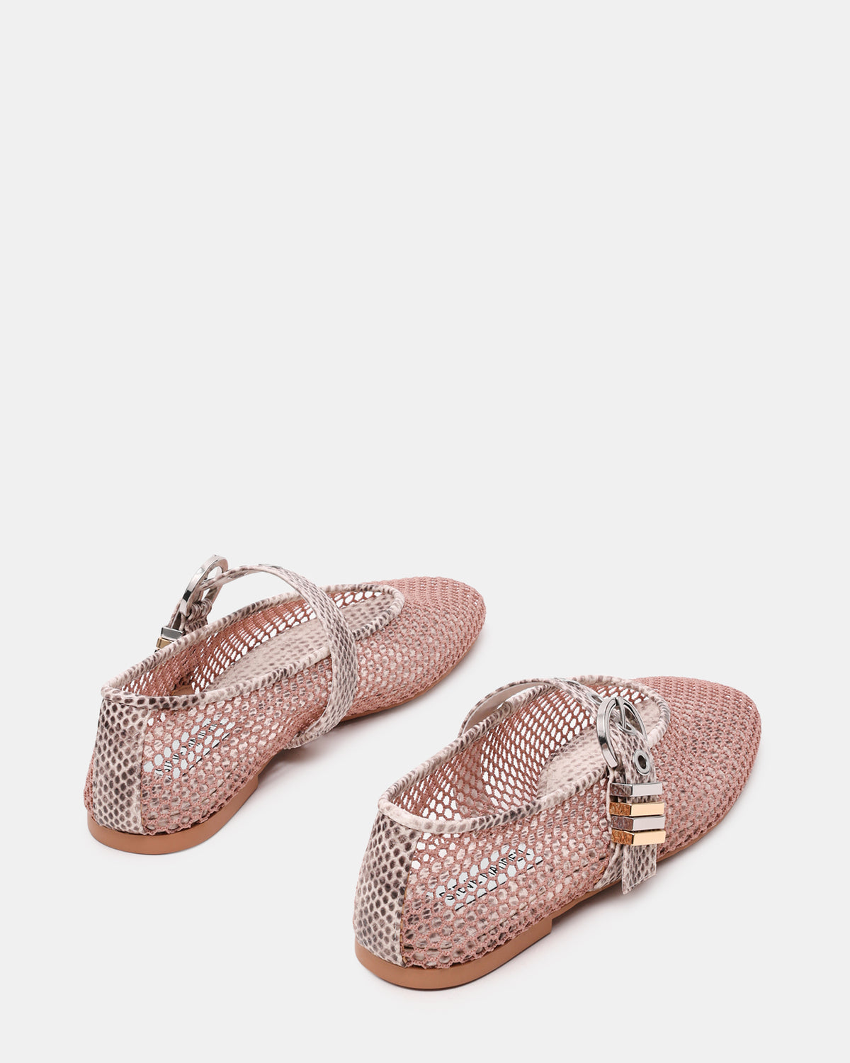 LUCIA Blush Multi Mesh Mary Jane Ballet Women's Flat - Steve Madden
