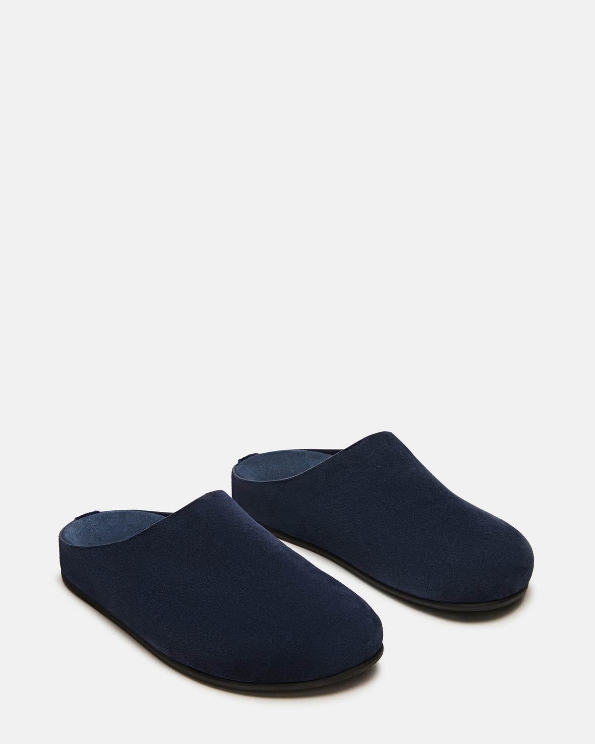 FERN Navy Suede Mule Slip-On Round-Toe Women's Flat - Steve Madden