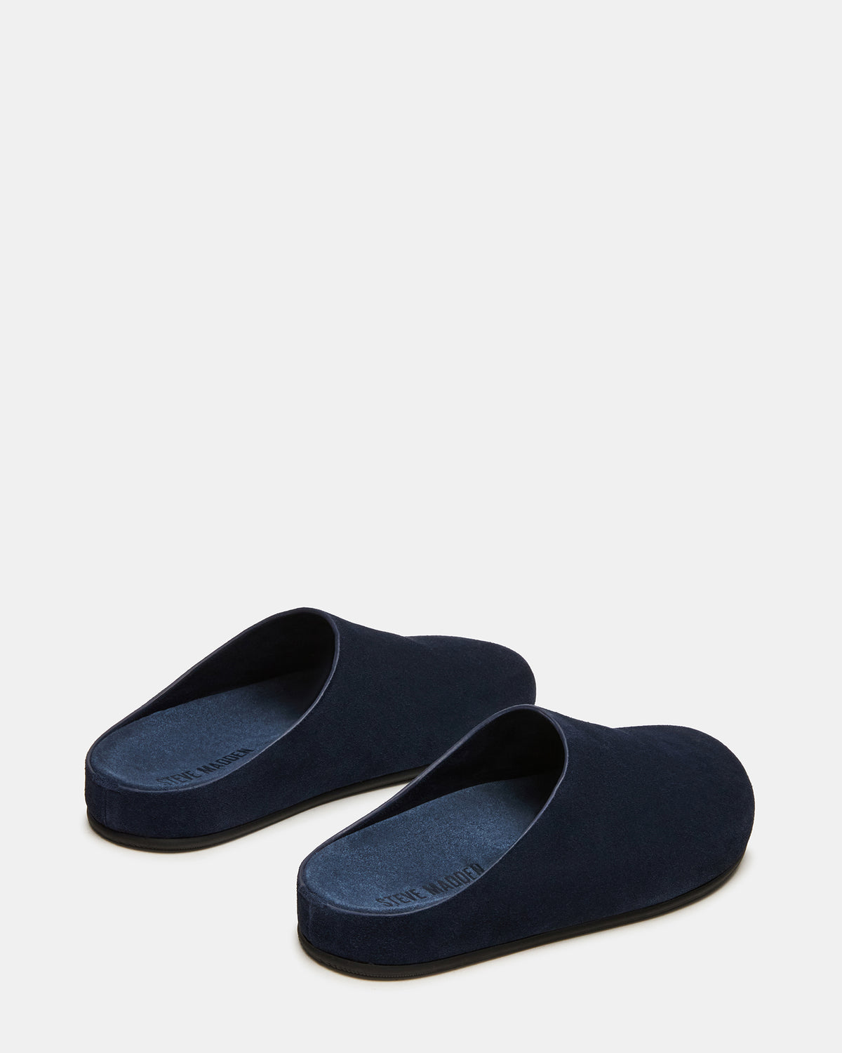 FERN Navy Suede Mule Slip-On Round-Toe Women's Flat - Steve Madden