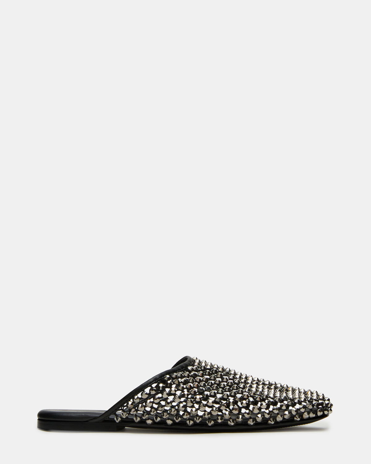 PEARSON Black Rhinestones Rounded-Toe Slip-On Women's Flat - Steve Madden