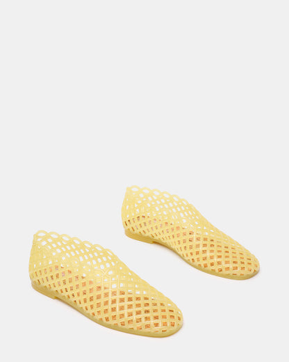 GROVE Butter Yellow Square-Toe Jelly Women's Flat - Steve Madden