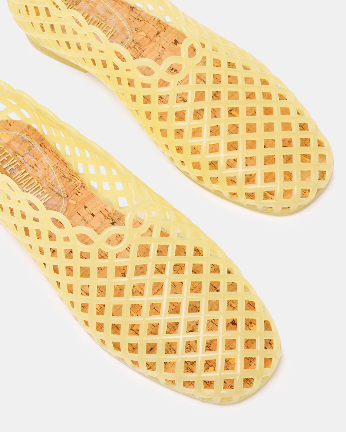 GROVE Butter Yellow Square-Toe Jelly Women's Flat - Steve Madden