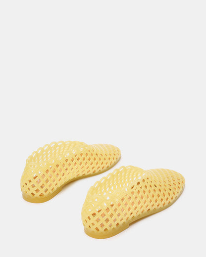 GROVE Butter Yellow Square-Toe Jelly Women's Flat - Steve Madden