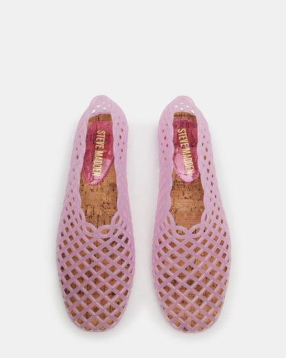 GROVE Pink Square-Toe Jelly Women's Flat - Steve Madden