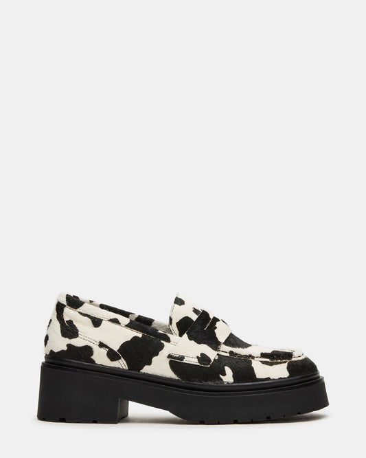 LAYKEN-H Black/White Platform Lug Women's Loafer - Steve Madden