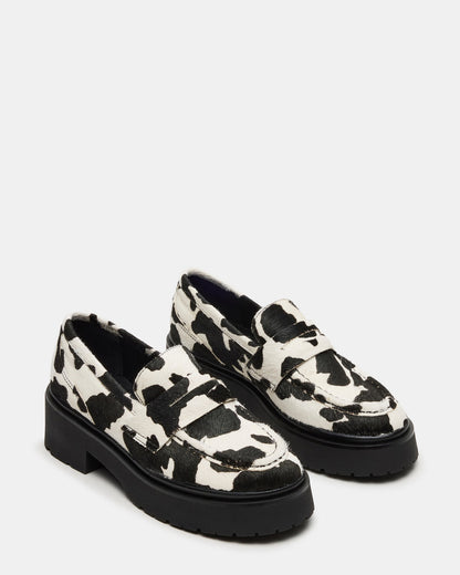 LAYKEN-H Black/White Platform Lug Women's Loafer - Steve Madden