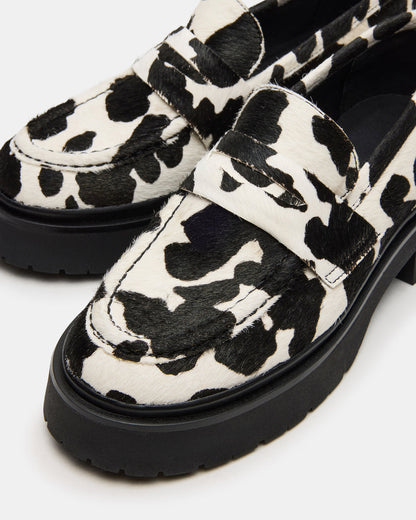 LAYKEN-H Black/White Platform Lug Women's Loafer - Steve Madden