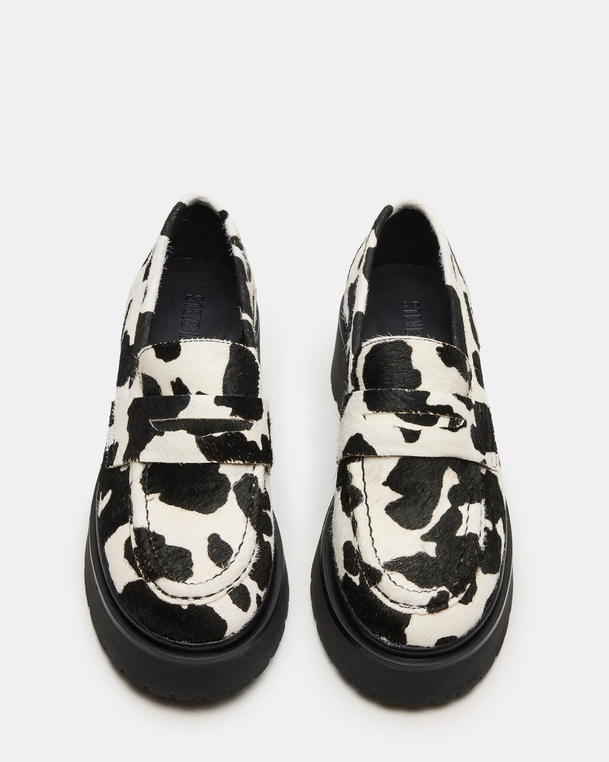 LAYKEN-H Black/White Platform Lug Women's Loafer - Steve Madden