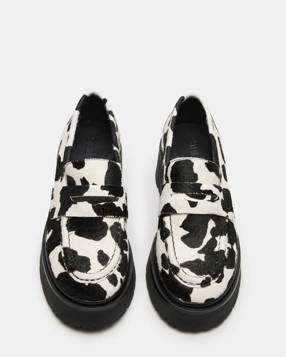 LAYKEN-H Black/White Platform Lug Women's Loafer - Steve Madden