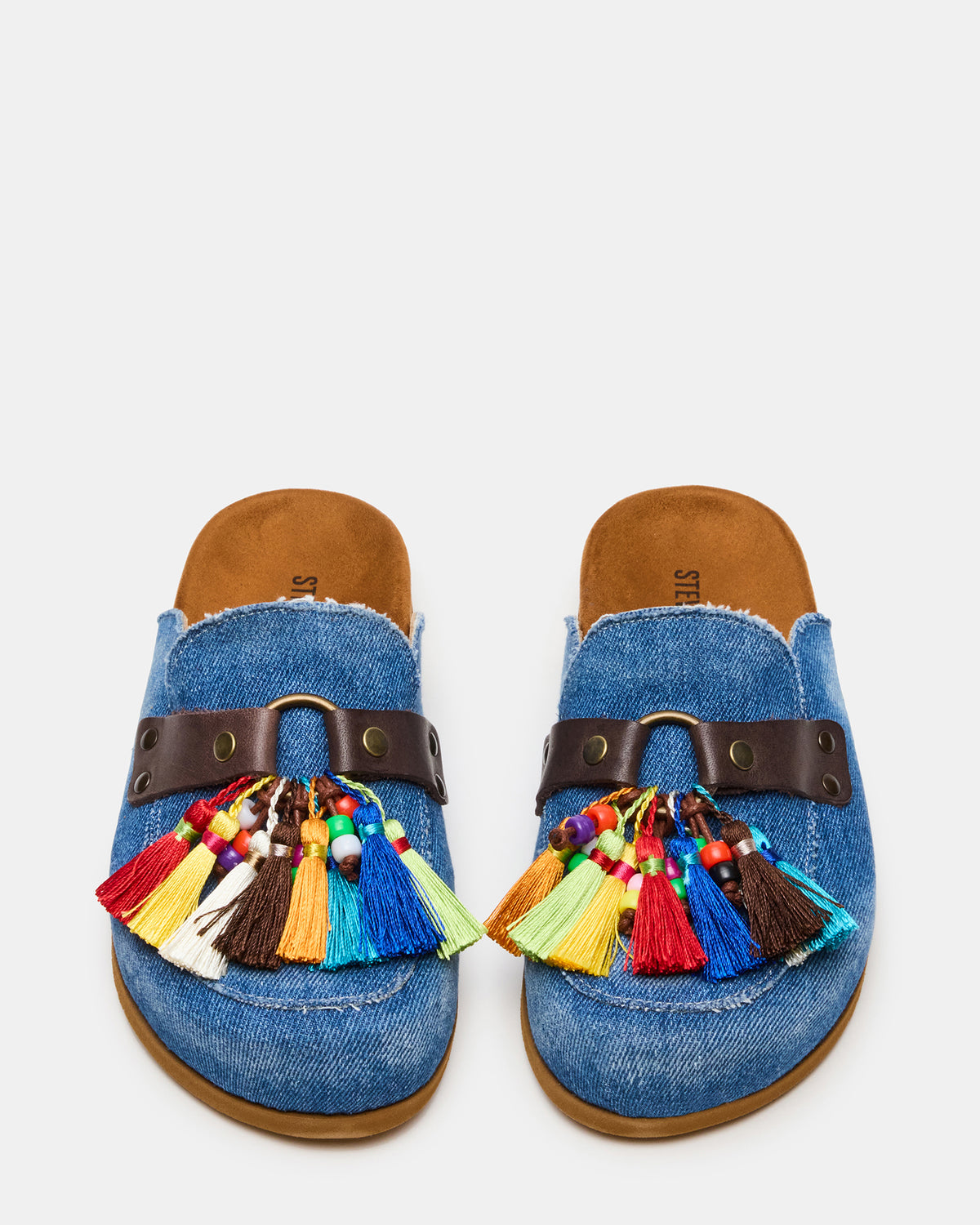 BERNIE Denim Mule Slip-On Footbed Round-Toe Women's Flat - Steve Madden