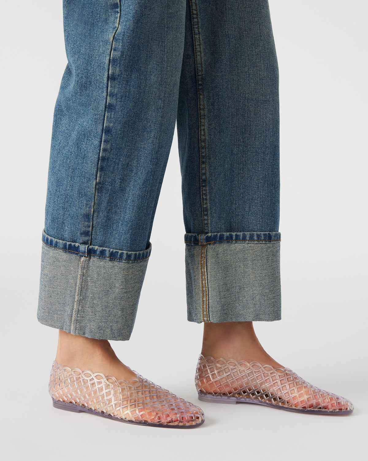 GROVE Clear Square-Toe Jelly Women's Flat - Steve Madden
