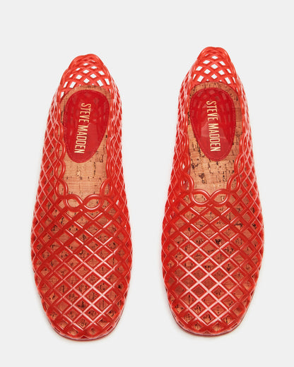 GROVE Red Square-Toe Jelly Women's Flat - Steve Madden