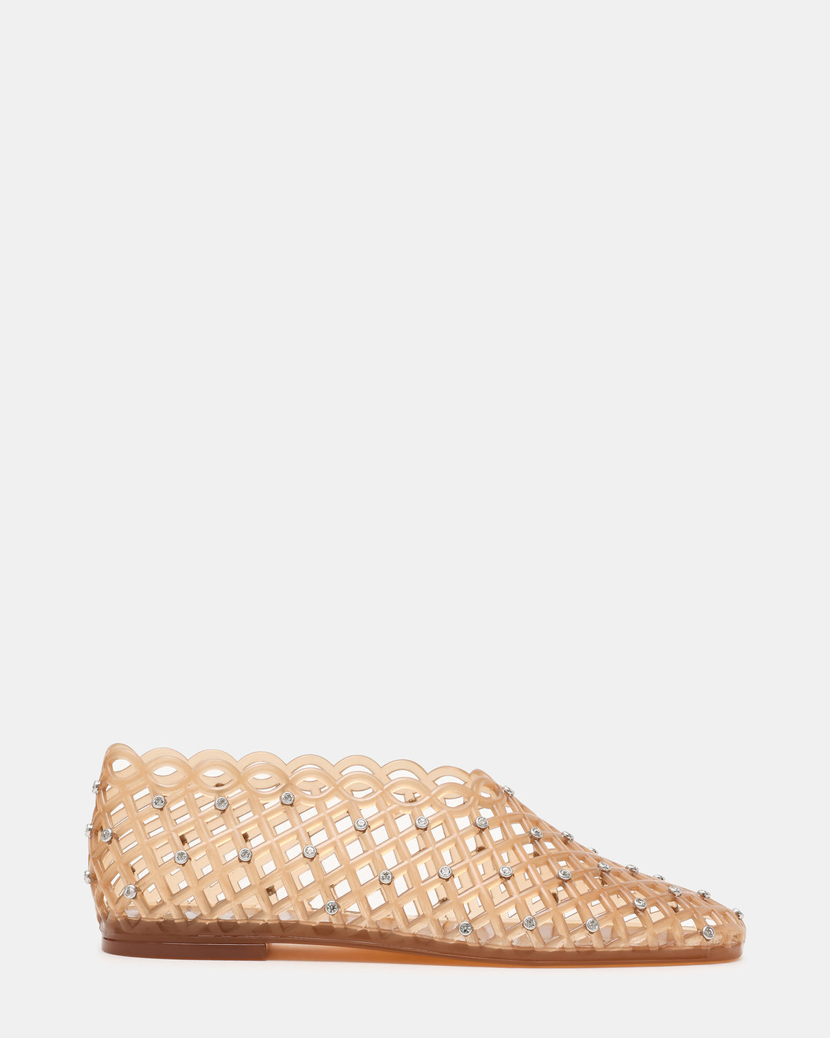 GROVE Tan Rhinestones Square-Toe Jelly Women's Flat - Steve Madden