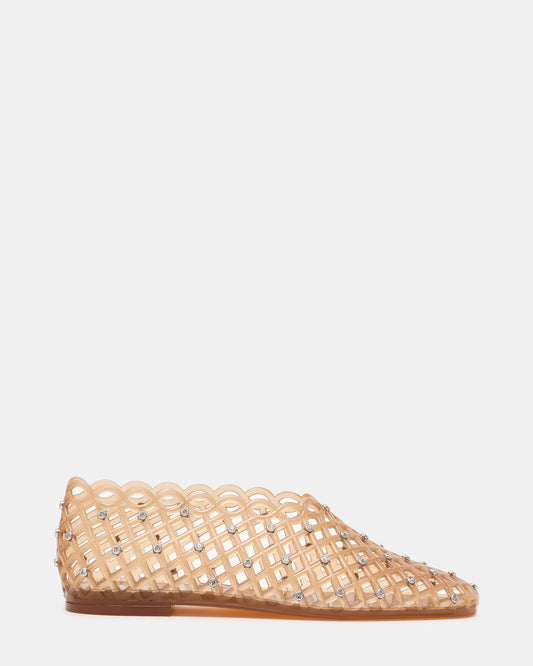 GROVE Tan Rhinestones Square-Toe Jelly Women's Flat - Steve Madden