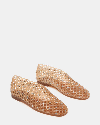 GROVE Tan Rhinestones Square-Toe Jelly Women's Flat - Steve Madden