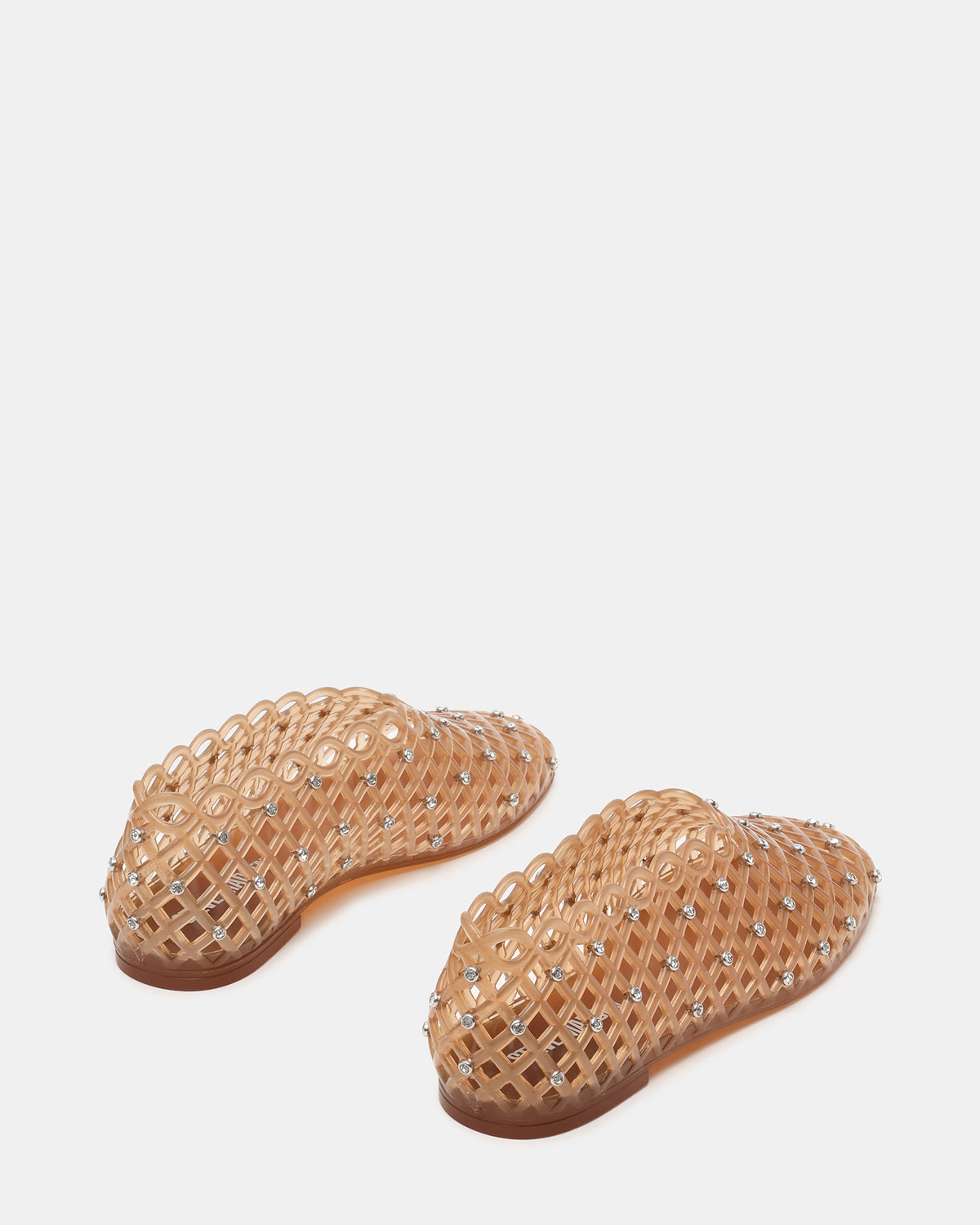 GROVE Tan Rhinestones Square-Toe Jelly Women's Flat - Steve Madden