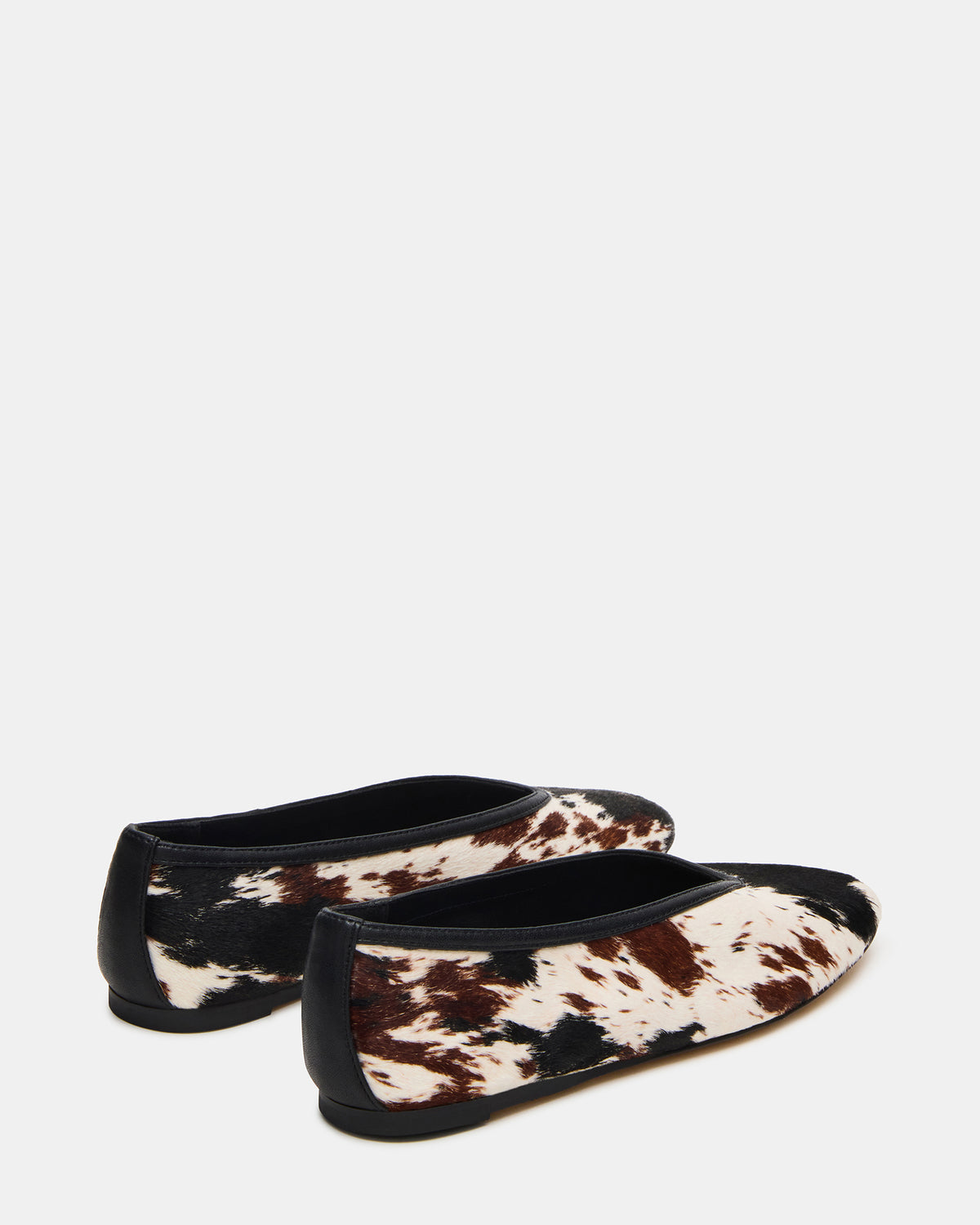LENI Brown Cow Print Square-Toe Ballet Women's Flat - Steve Madden