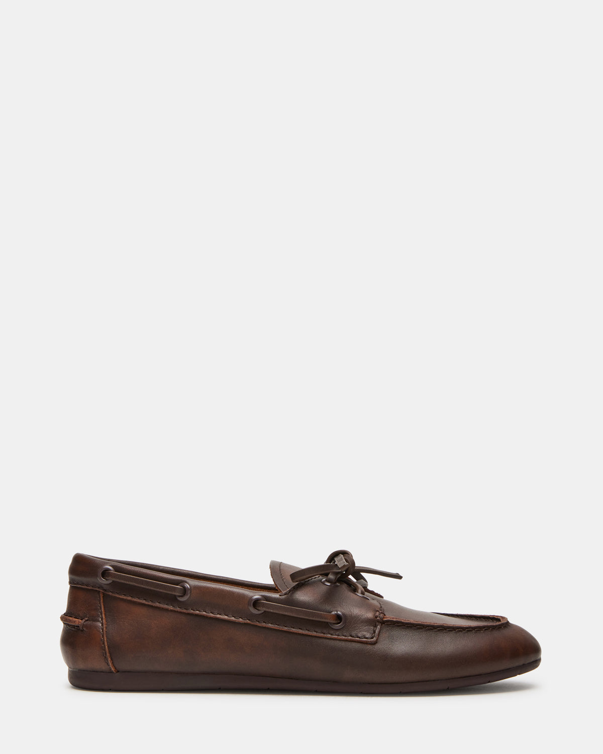SAG Brown Leather Women's Boat Shoe - Steve Madden