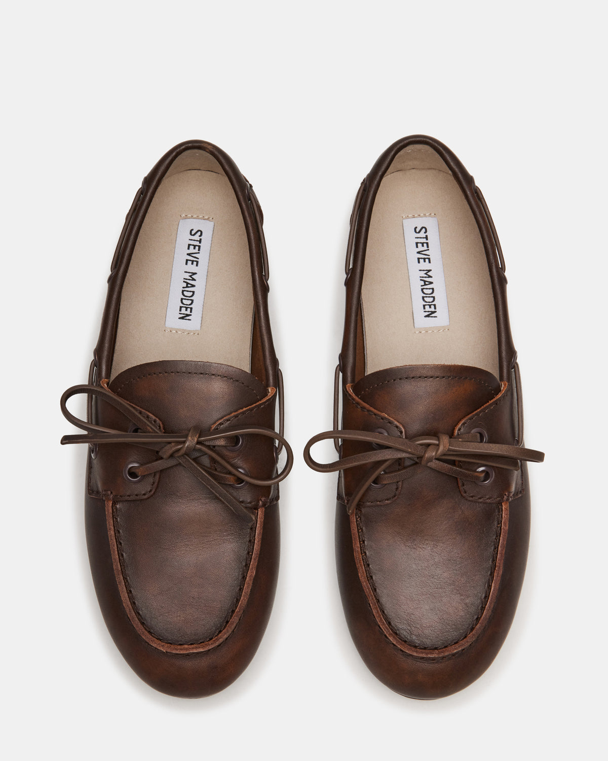 SAG Brown Leather Women's Boat Shoe - Steve Madden