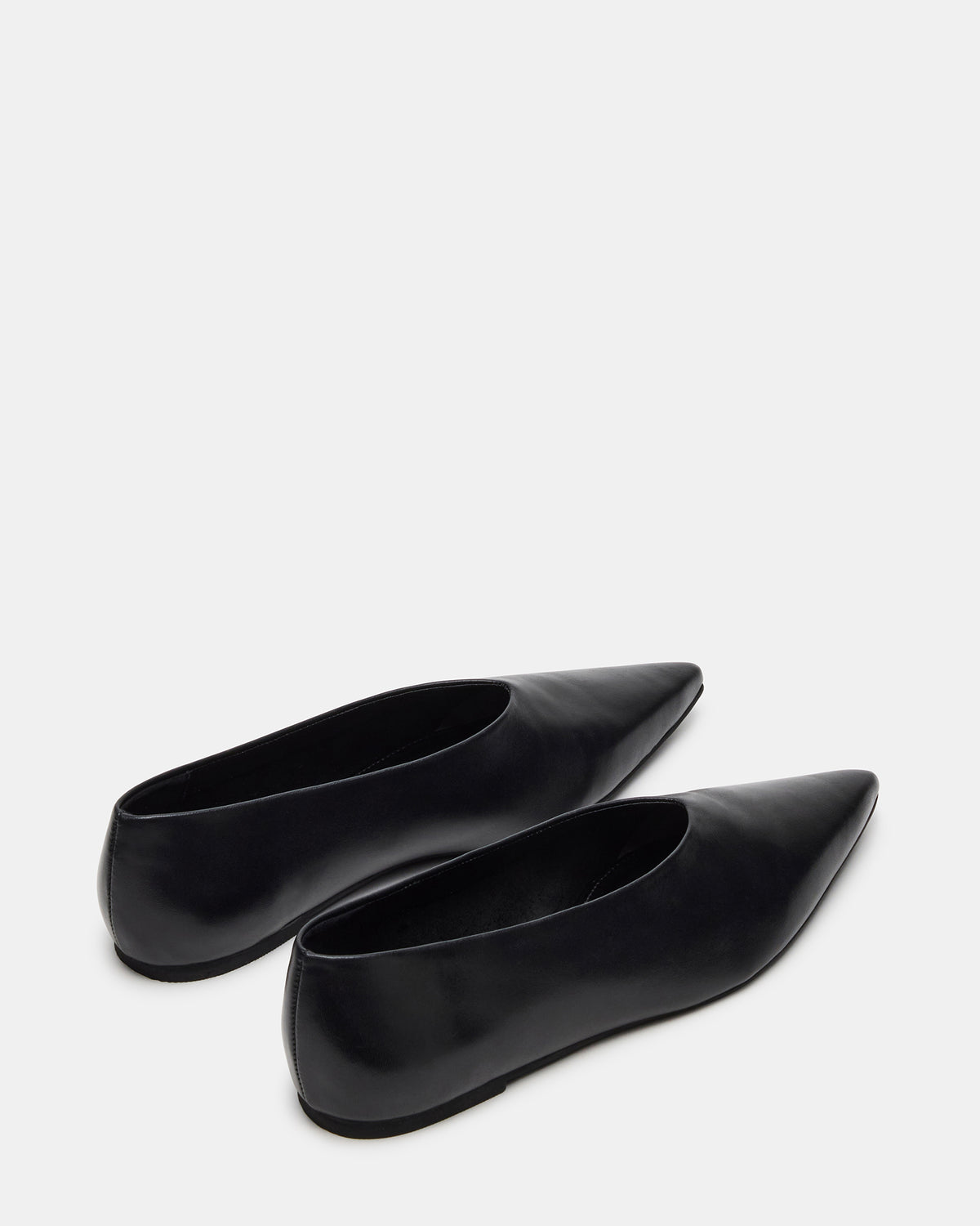 FLOYD Black Leather Pointed-Toe Ballet Women's Flat - Steve Madden