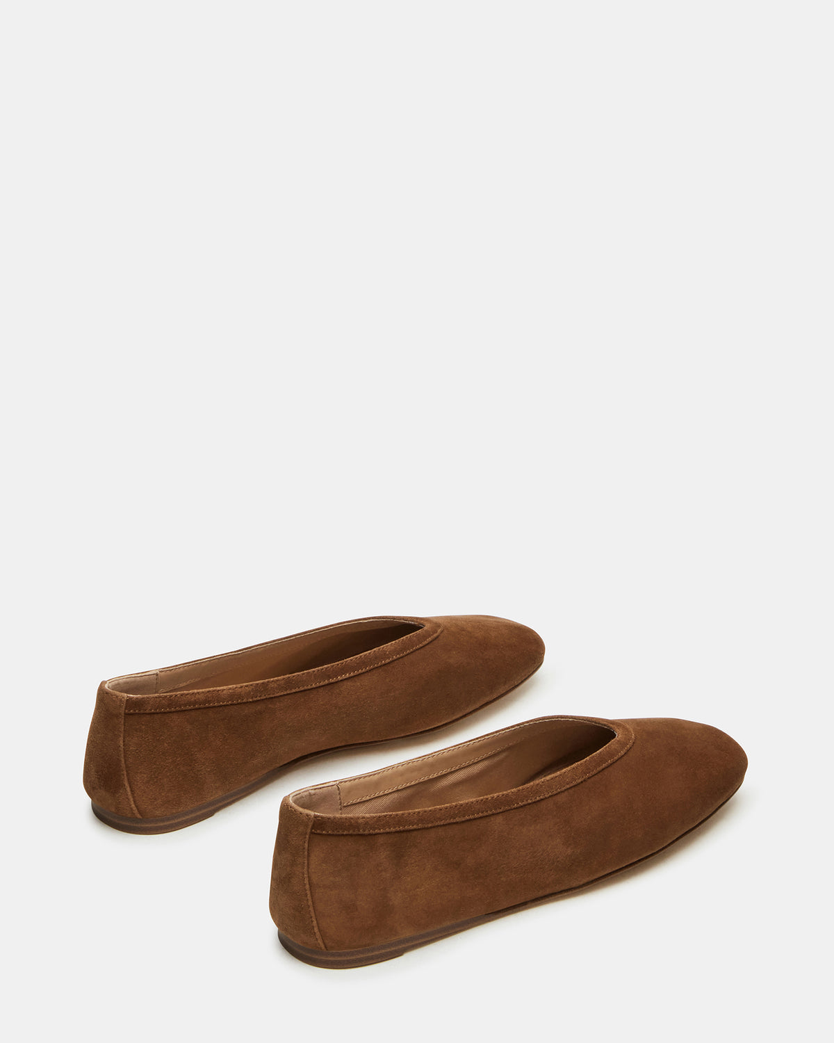 LENI Chestnut Suede Square-Toe Ballet Women's Flat - Steve Madden