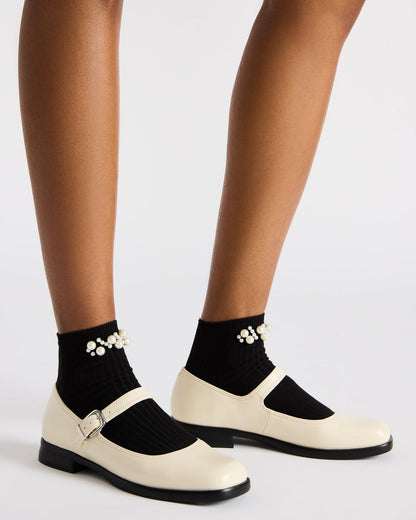DELANCY Bone Leather Women's Mary Jane Flats - Steve Madden