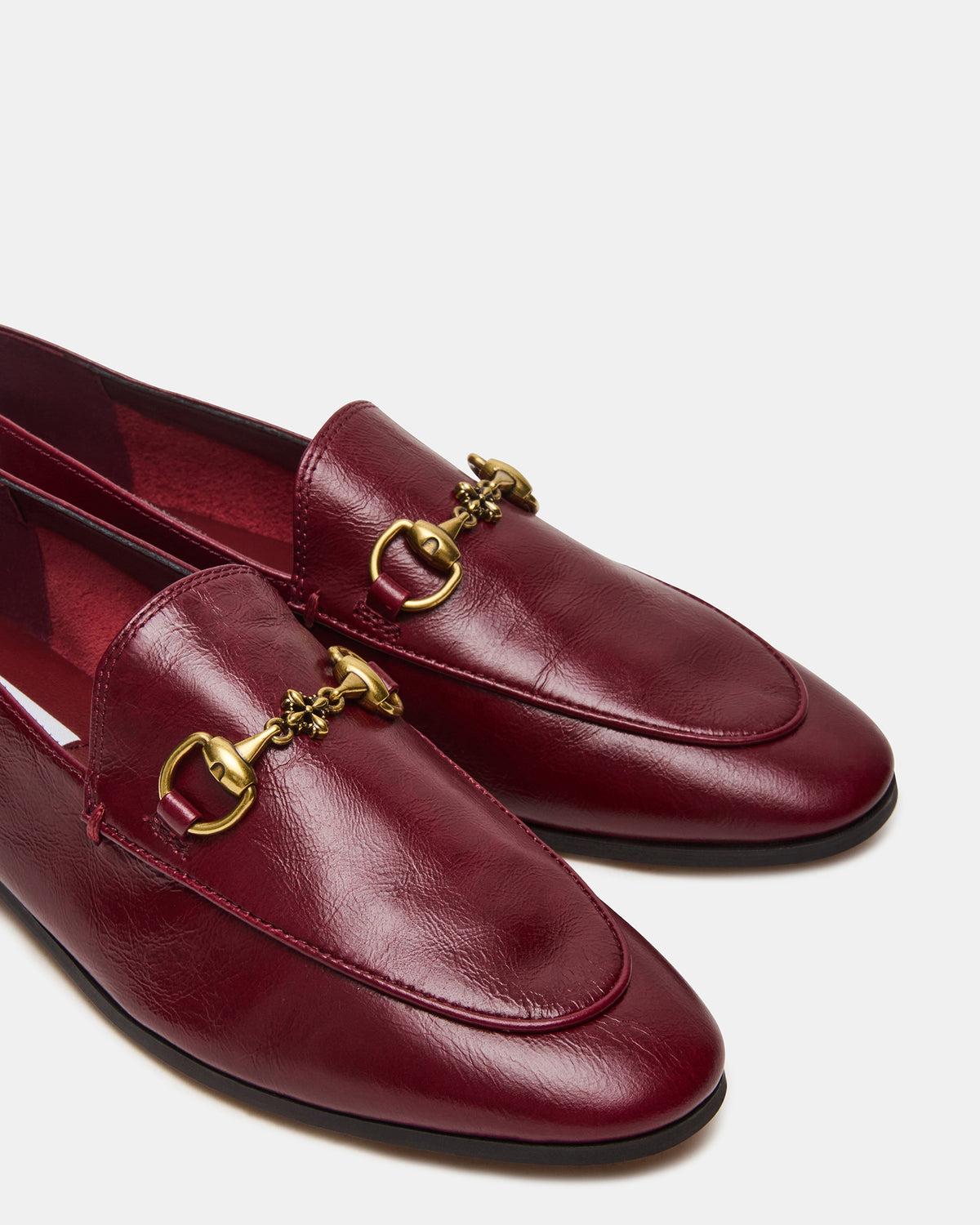 GRAFTON Wine Leather Women's Loafer - Steve Madden