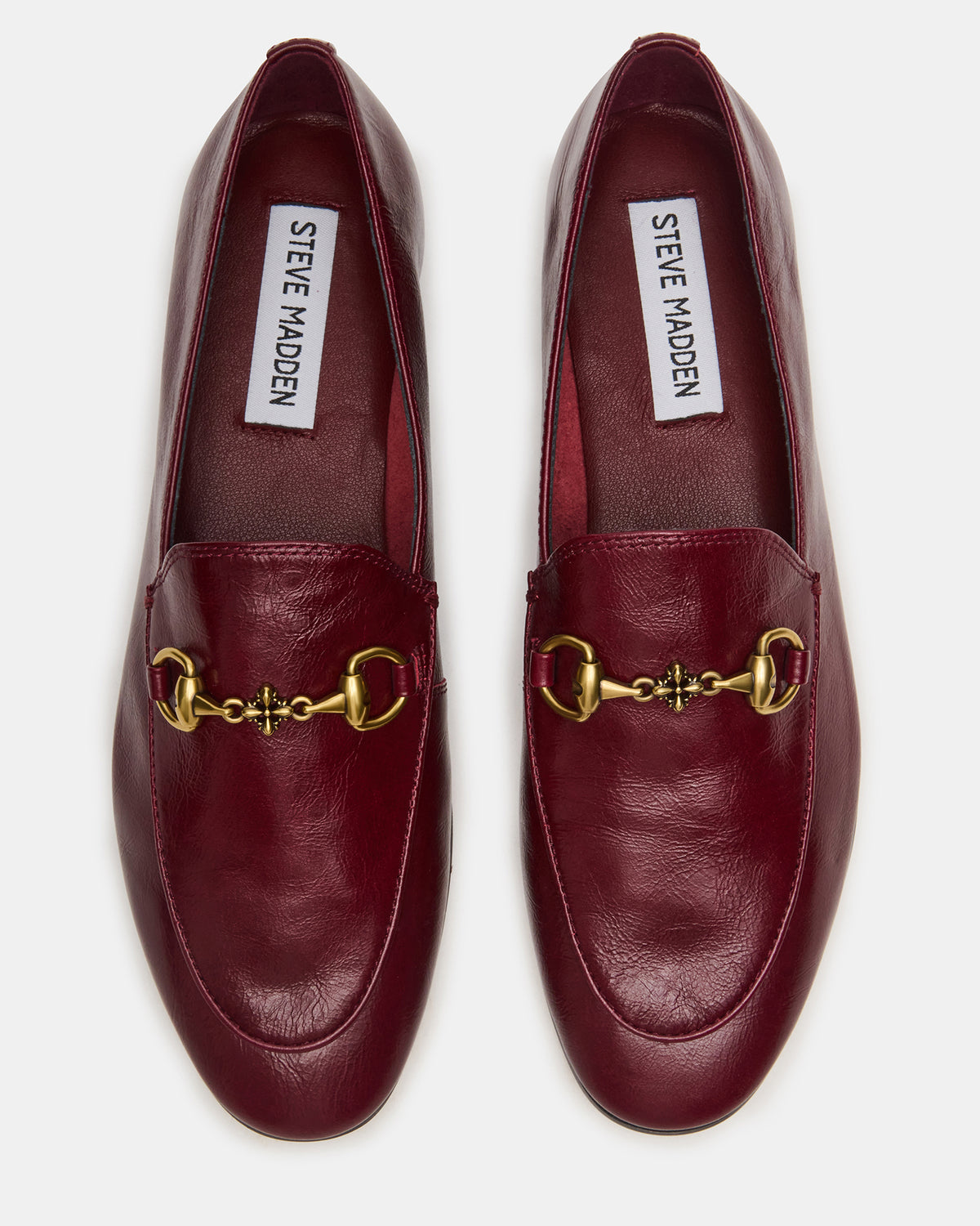 GRAFTON Wine Leather Women's Loafer - Steve Madden