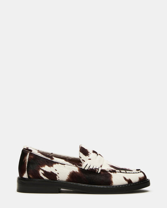 MADISON Brown Cow Print Women's Penny Loafer - Steve Madden