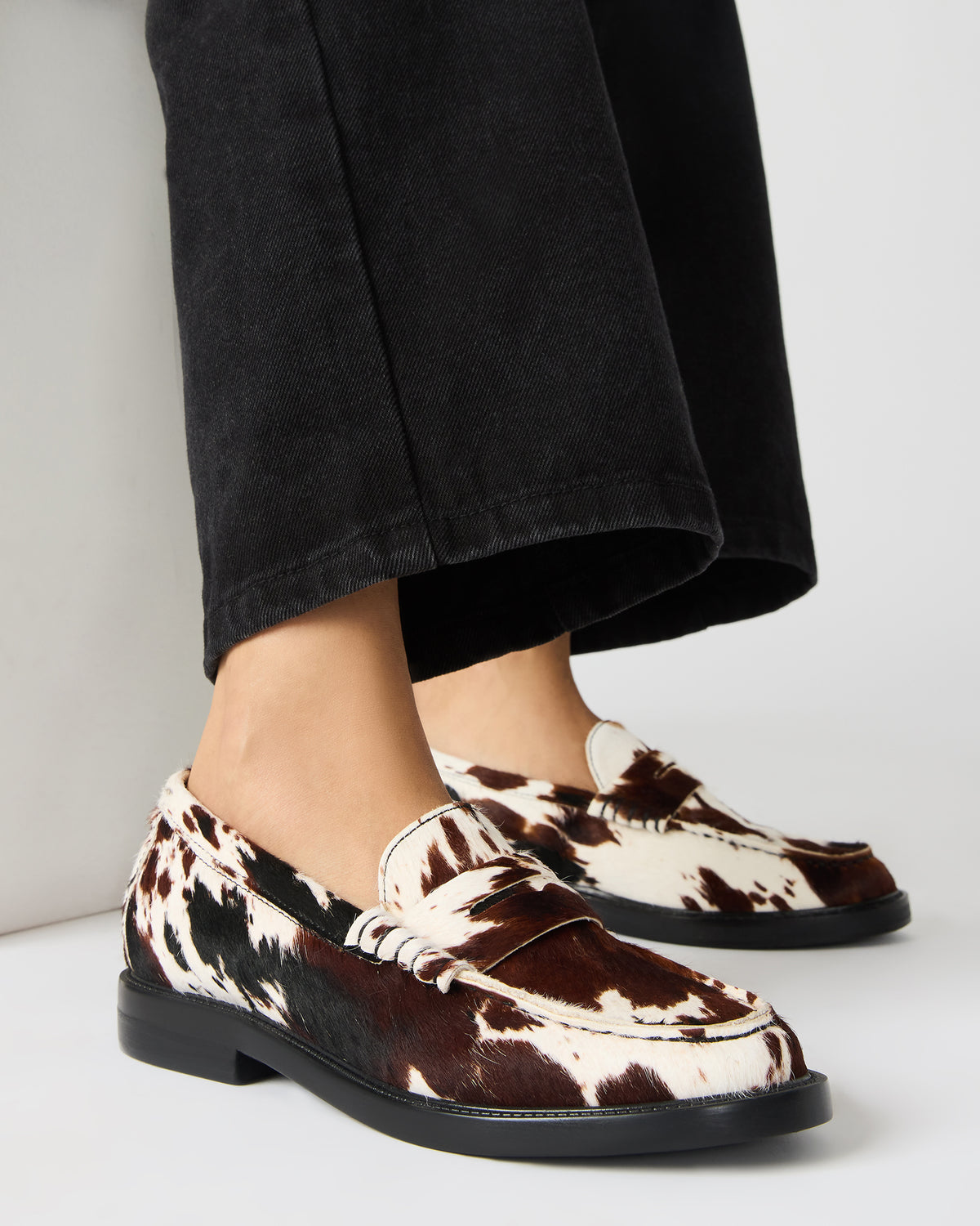 MADISON Brown Cow Print Women's Penny Loafer - Steve Madden
