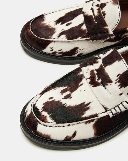 MADISON Brown Cow Print Women's Penny Loafer - Steve Madden