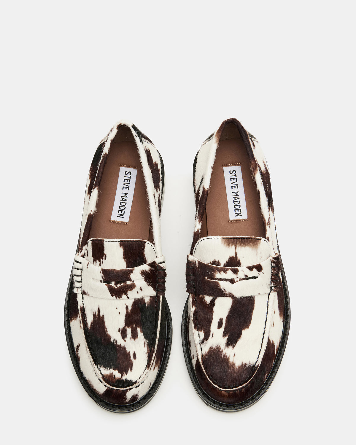 MADISON Brown Cow Print Women's Penny Loafer - Steve Madden